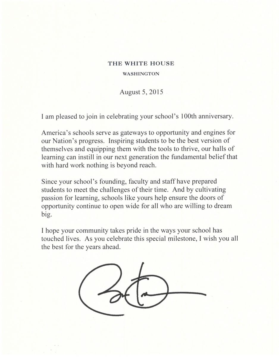 President Barak Obama Letter to CW